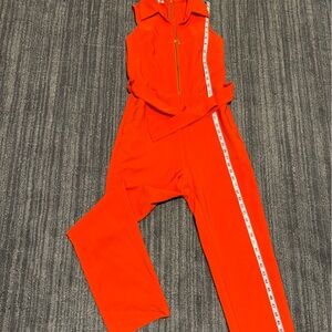 Chic Orange Sleeveless Jumpsuit